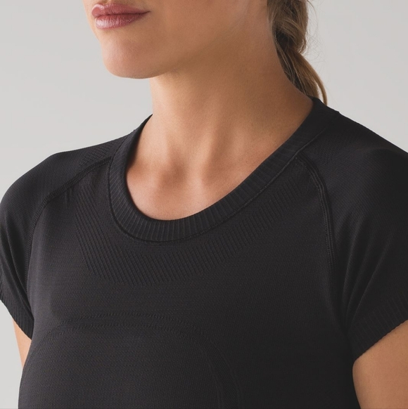Lululemon Swiftly Tech Short Sleeve Crew Tee T-shirt Black Grey Ombre Size 6 - Picture 15 of 15